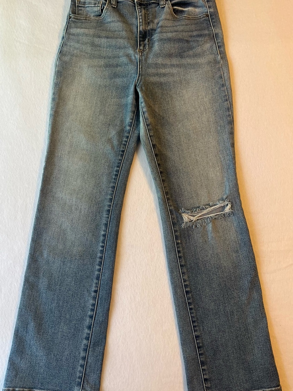 Altar'd State Medium Blue Wide-Leg Distressed Jeans